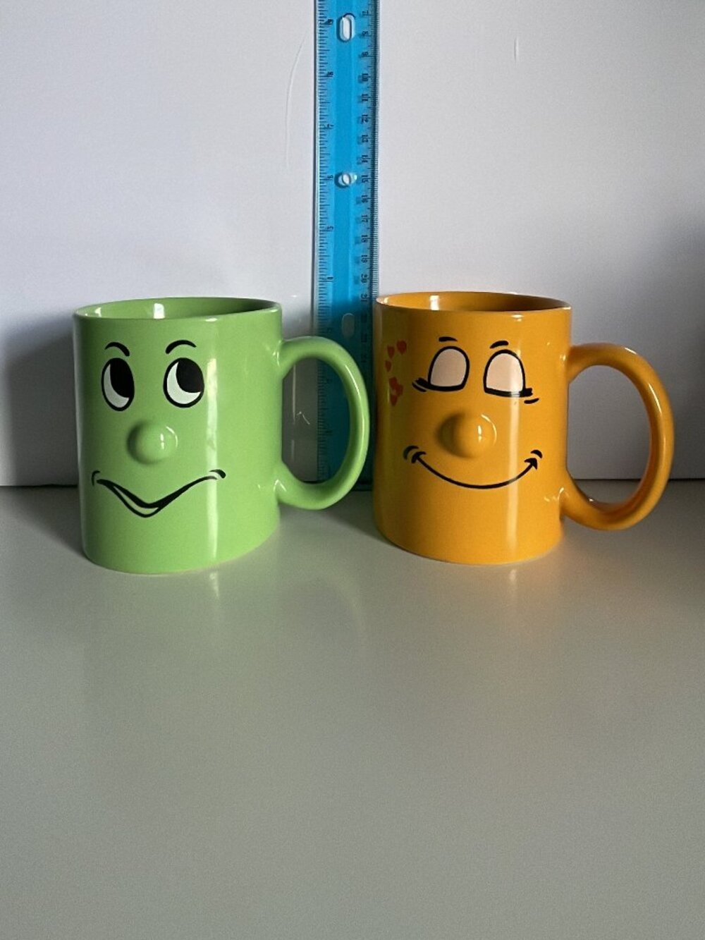 Vintage Funny‎ Face 3D Nose Mugs Gryphon Ware Ceramic Coffee Cups - Set of 2